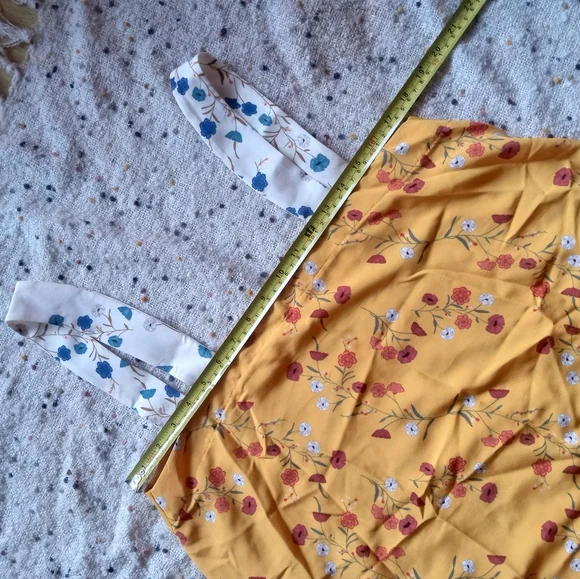 Zara Yellow Floral Handkerchief Hem Swing Dress - Picture 5 of 16